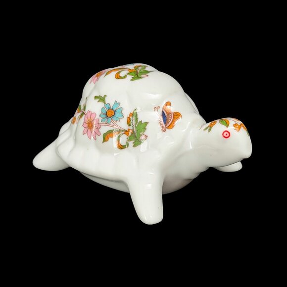Vintage Floral Turtle Figurine with Butterfly: 1960s by Trina - Picture 5 of 9